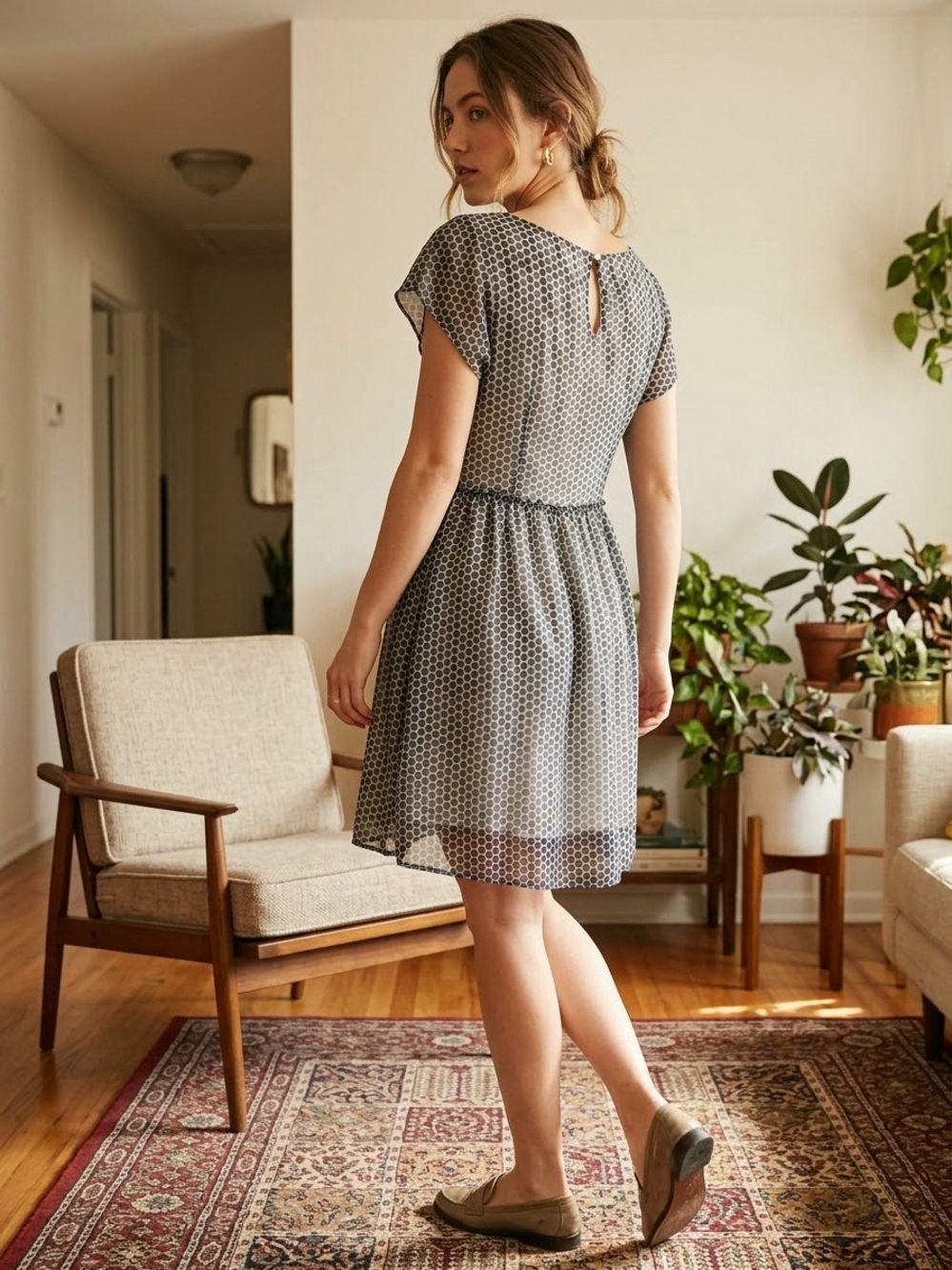 Anthropologie Weston Wear Frothed Dot Dress